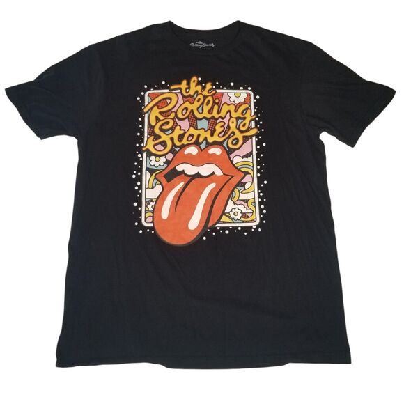 The Rolling Stones Bravado Black T-Shirt Med Rock Band Retro Lips Mick Jagger - Picture 1 of 7
